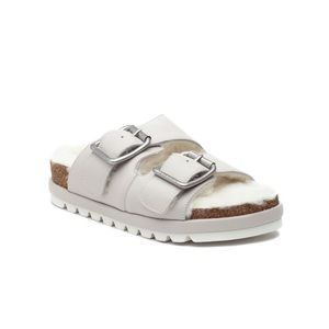 JSLIDES Slide Lynx Genuine Shearling Sandals ⭐️